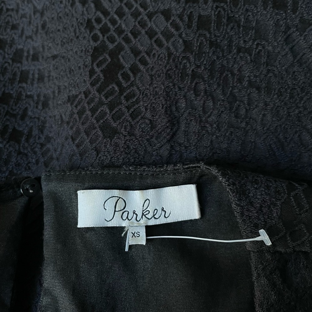 Parker Barcelona Cutout Ruffled Jacquard Dress Black Size XS - 47461 - Picture 9 of 11
